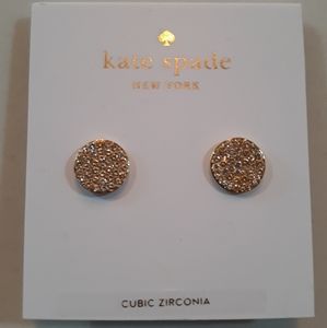 NEW! Kate Spade CZ Round Disc Stud Earrings